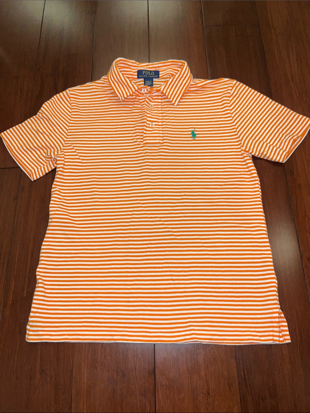 Polo by Ralph Lauren Orange & White Striped Polo